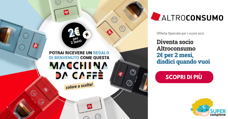 Altroconsumo: ricevi una macchinetta Illy come regalo di benvenuto